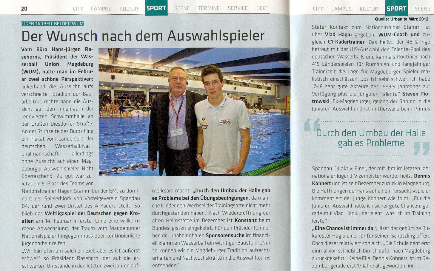 Der Wunsch nach dem Auswahlspieler Quelle: Urbanite M�rz 2012