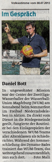 Im Gespr�ch: Daniel Bott Volksstimme vom 08.07.2013