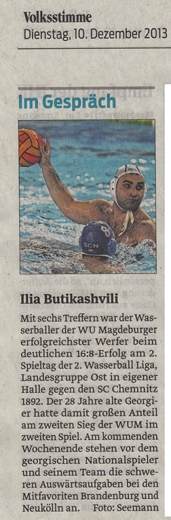 Im Gespr�ch: Ilia Butikashvili Volksstimme vom 10.12.2013