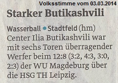 Starker Butikashvili Volksstimme vom 03.03.2014