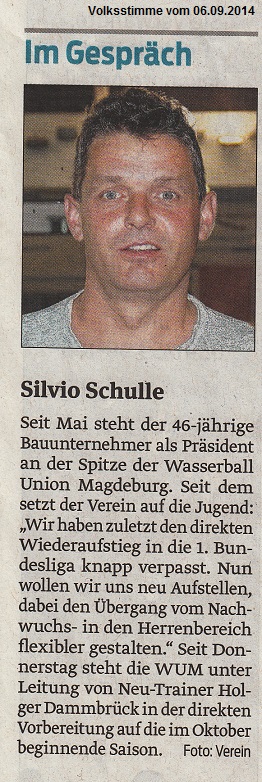 Im Gespr�ch - Silvio Schulle Volksstimme vom 06.09.2014