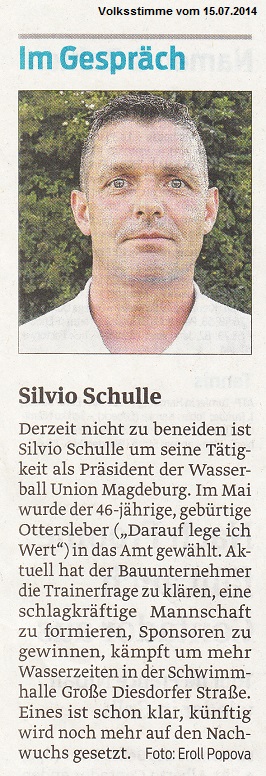 Im Gespr�ch - Silvio Schulle Volksstimme vom 15.07.2014