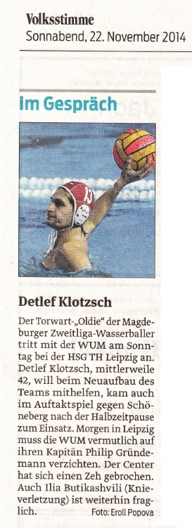 Im Gespr�ch: Detlef Klotzsch Volksstimme vom 22.11.2014