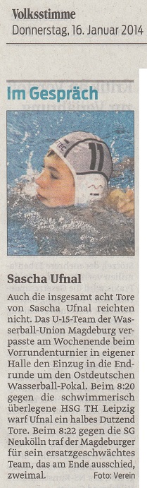 Im Gespr�ch: Sascha Ufnal Volksstimme vom 16.01.2014